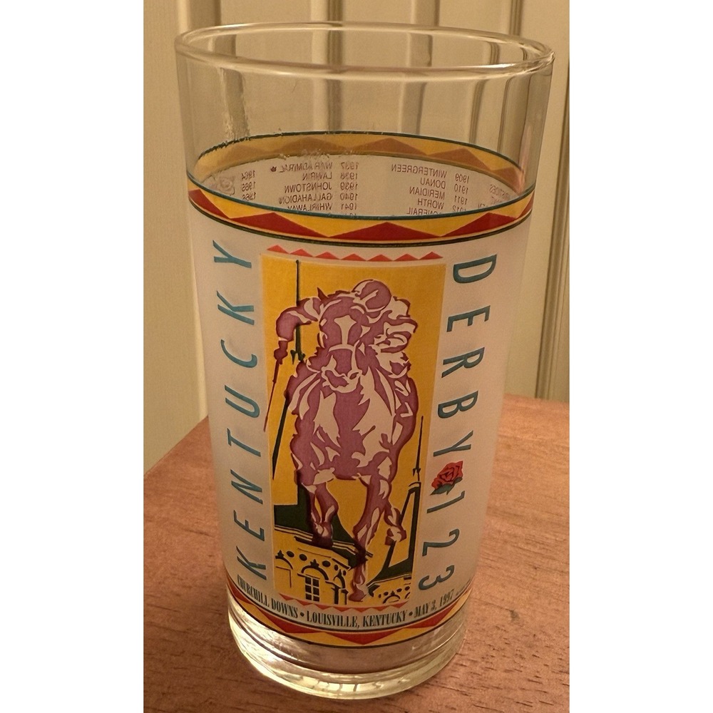 Vintage KENTUCKY DERBY 123‎ GLASS 1997 Churchill Downs